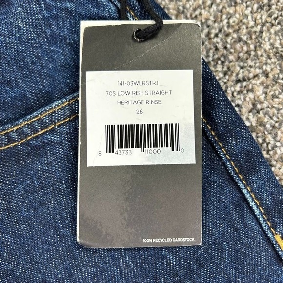 NEW Re/Done 70s Low Rise Straight Denim Jeans Womens 26 Heritage Rinse Casual - Picture 8 of 16